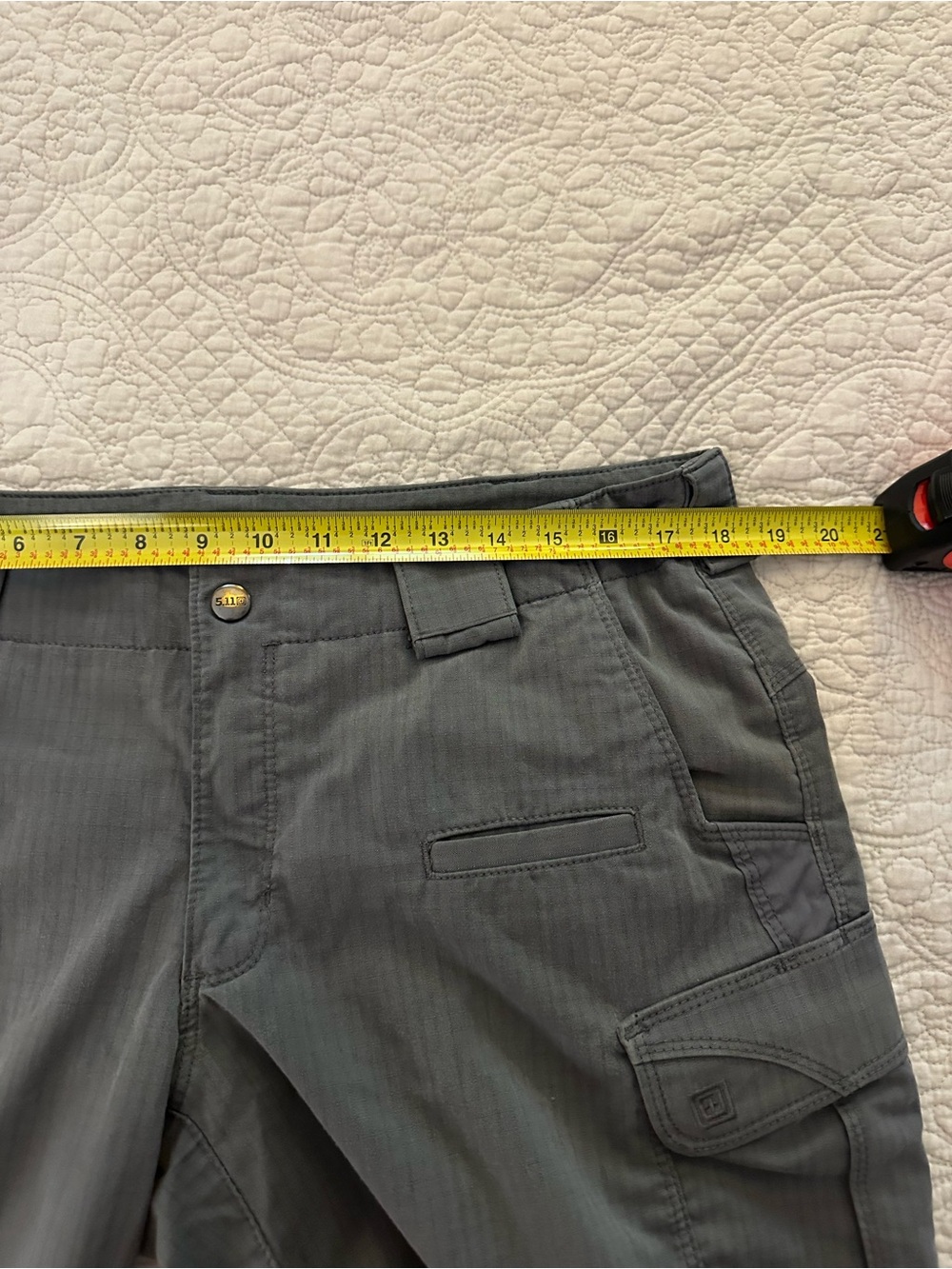 5.11 Tactical Gray/Green Cargo Pants Ripstop Utility, Hiking Workwear Women's 16 - Picture 12 of 14